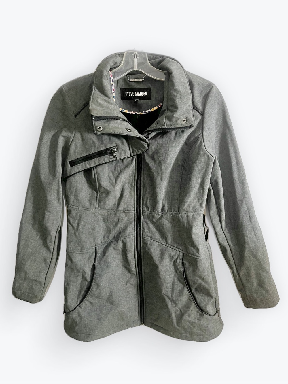 Steve Madden Gray Utility Jacket Size S Small